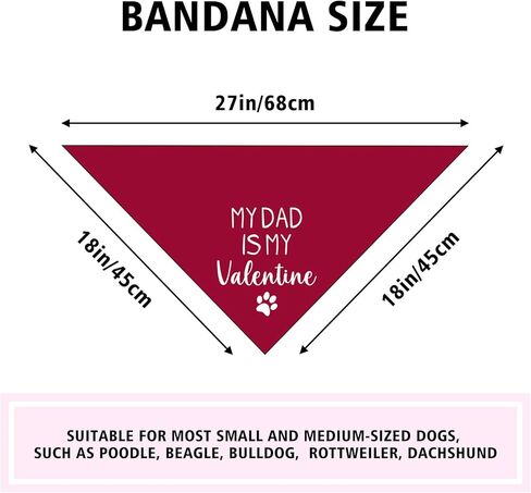 My Dad is My Valentine Valentines Day Bandana Pet Bandanas for Small Medium Red Dog Bandana Photo Prop Pet Scarf Accessories for Pet Dog Lovers Dad Gifts in Saudi Arabia