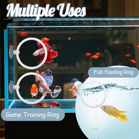 CAIJ Betta Exercise Ring & Floating Hammock Set, Aquarium Betta Fish Training and Feeding Rings, Multi-Functional Floating Resting Bed, Decorative Accessories for Small Fish Tanks Pink in Saudi Arabia