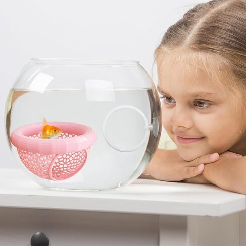 CAIJ Betta Exercise Ring & Floating Hammock Set, Aquarium Betta Fish Training and Feeding Rings, Multi-Functional Floating Resting Bed, Decorative Accessories for Small Fish Tanks Pink in Saudi Arabia