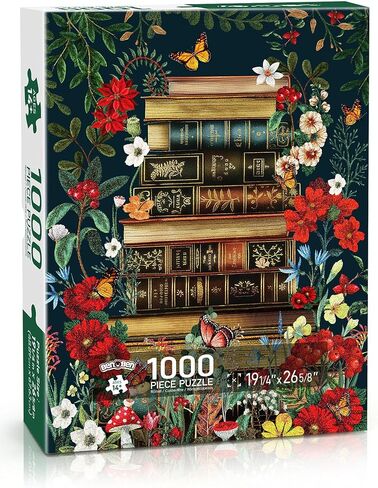 ألغاز بن بن للبالغين 1000 قطعة، كتب عتيقة وألغاز الزهور البرية مع حروف على الظهر، ألغاز صعبة لديكور المنزل الليلي للعائلة in Saudi Arabia