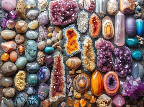 1000 Piece Rock Jigsaw Puzzle for Adults - Colorful Crystals and Healing Stones - Challenging Puzzle Perfect for Game Nights - Unique and Difficult - 20x27 inches (Chakra Rockin) in Saudi Arabia