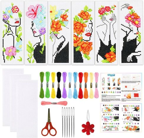 origach 6 مجموعة النسر الأصلع عبر غرزة المرجعية عدة للمبتدئين مع دعم تعليمات الخيط اللباد DIY مجموعة التطريز المرجعية مختومة للبالغين، عشاق الكتب in Saudi Arabia