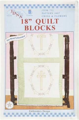 Jack Dempsey Stamped White Quilt Blocks 18"X18" 6/Pkg, Cross in Saudi Arabia