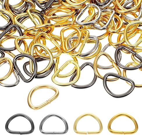 100 قطعة حلقات D صغيرة مقاس 3/8 بوصة حلقات معدنية على شكل حرف D للخياطة حلقة معدنية على شكل حرف D نصف دائرية على شكل حرف D لأشرطة المحفظة وحقائب الظهر وطوق الكلب لوازم DIY (4 ألوان) in Kuwait