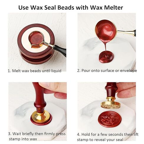 Sealing Wax Beads Kit, Atopbb 300pcs Mixed Purple Color Wax Seal Beads, 1pcs Wooden WaxSeal Warmer, 1pcs Melted Spoon and 10pcs Tea Candles for WaxSealing Stamp Kit (300, Purple) in Saudi Arabia