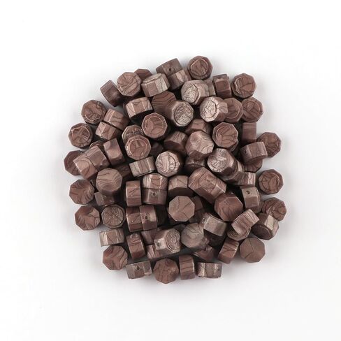 Briartw 200pcs Octagon Wax Seal Beads – Coffee Brown Sealing Wax for Stamps, Crafts, Envelopes, Invitations, Wine Gifts & Packages in Saudi Arabia