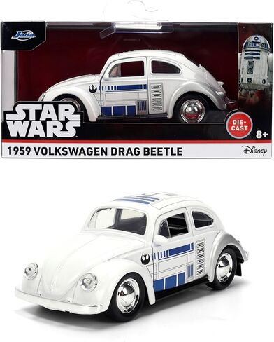 سيارة جادا ستار وورز R2-D2 1959 فولكس فاجن بيتل مصبوبة بمقياس 1:32 - ألعاب هوليوود رايدز in Saudi Arabia