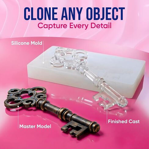 CRAFT RESIN 2.2 lbs Silicone Mold Making Kit – Shore 15A Hardness, Clear Liquid Silicone Rubber for Resin Casting, Soap & Candle Molding - Non-Toxic & Highly Flexible, 1:1 Mix Ratio Silicon in Saudi Arabia