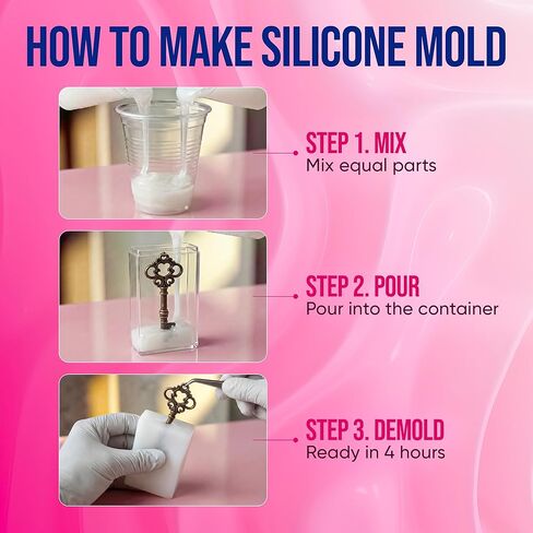CRAFT RESIN 2.2 lbs Silicone Mold Making Kit – Shore 15A Hardness, Clear Liquid Silicone Rubber for Resin Casting, Soap & Candle Molding - Non-Toxic & Highly Flexible, 1:1 Mix Ratio Silicon in Saudi Arabia