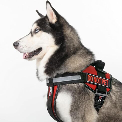 رقع مطاطية ثلاثية الأبعاد قابلة للإزالة من Dogline Do Not Pet للحزام والسترة - خطاف خلفي للكلاب العاملة الصغيرة والمتوسطة والكبيرة - 1.5 بوصة × 4 بوصة - رقعتان in Kuwait