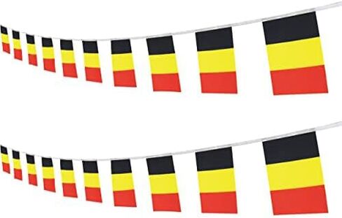 Belgium Belgian String Banner Flag,16 ft 20 Mini Flags String, 5.5 x 8.2 Inch String Flag Banner, Indoor and Outdoor Party Decorations. in Saudi Arabia