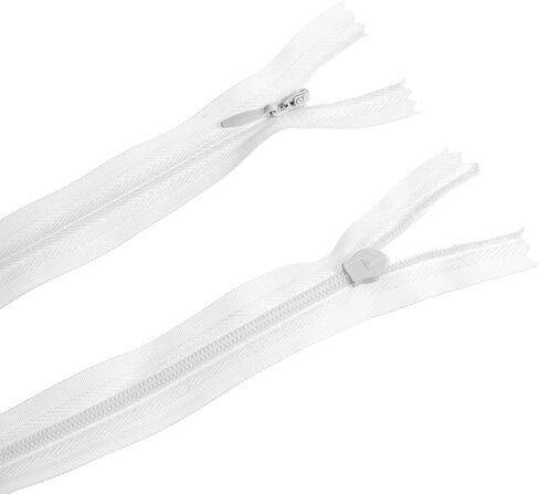 10 Pcs Nylon Coil Zipper 16 Inch White Invisible Zippers Nylon Coil Bulk Zippers for Crafts and Sewing in Saudi Arabia