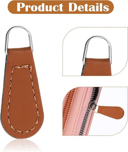 9 PCS Detachable Zipper Pull Replacement Leather Handle Zipper Tab Repair Decorative Handle Zippers for Backpacks, Jackets, Luggage, Purses, Suitcases, Handbag in Kuwait