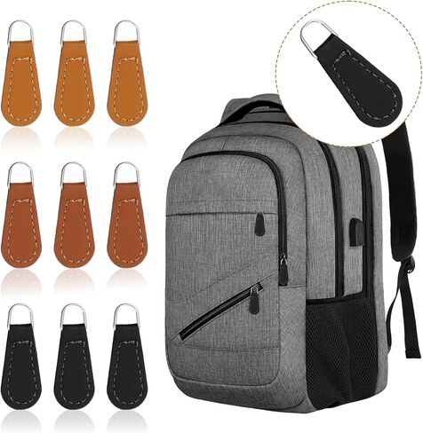 9 PCS Detachable Zipper Pull Replacement Leather Handle Zipper Tab Repair Decorative Handle Zippers for Backpacks, Jackets, Luggage, Purses, Suitcases, Handbag in Kuwait
