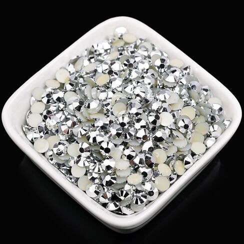 4000 Pcs 4mm White Rhinestones for Crafting Flatback Round Gems for Bedazzling DIY Nail Art in Saudi Arabia