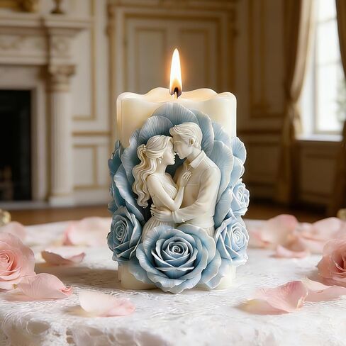 Loving Portrait Silicone Candle Molds, Embracing Couple Portrait Mold for Candle Craft Making Gift Decoration, Epoxy Resin Wax Mold Silicone Mould for Wedding Valentine's Day Home Decor in Kuwait