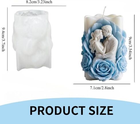 Loving Portrait Silicone Candle Molds, Embracing Couple Portrait Mold for Candle Craft Making Gift Decoration, Epoxy Resin Wax Mold Silicone Mould for Wedding Valentine's Day Home Decor in Kuwait