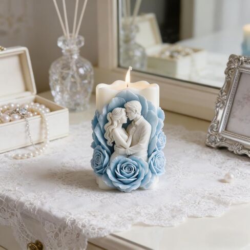 Loving Portrait Silicone Candle Molds, Embracing Couple Portrait Mold for Candle Craft Making Gift Decoration, Epoxy Resin Wax Mold Silicone Mould for Wedding Valentine's Day Home Decor in Kuwait