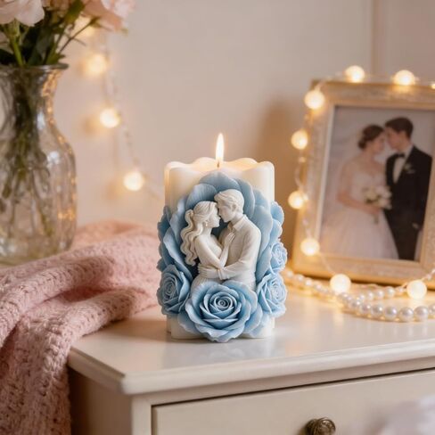 Loving Portrait Silicone Candle Molds, Embracing Couple Portrait Mold for Candle Craft Making Gift Decoration, Epoxy Resin Wax Mold Silicone Mould for Wedding Valentine's Day Home Decor in Kuwait