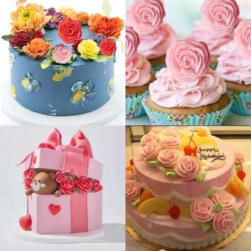 7 Cavity Rose Peony Moldes Silicone, Reusable Wax Molds for Candle Making Tools, 4.5 * 4.5inch 3D Flower Silicone Molds DIY for Candy Cake Jelly Chocolate Decorating(White) in Saudi Arabia