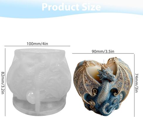 Dragon Candle Mold, 3D Animal Dinosaur Silicone Molds for Candle Making, Epoxy Resin Casting Molds for Handmade DIY Soap & Aromatherapy DIY Home Desk Decor in Saudi Arabia