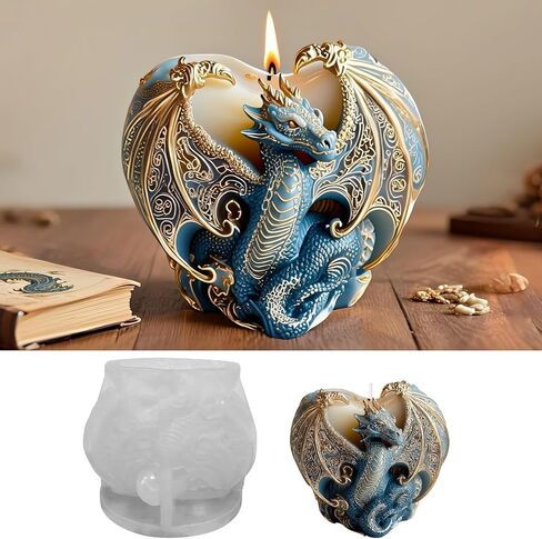 Dragon Candle Mold, 3D Animal Dinosaur Silicone Molds for Candle Making, Epoxy Resin Casting Molds for Handmade DIY Soap & Aromatherapy DIY Home Desk Decor in Saudi Arabia