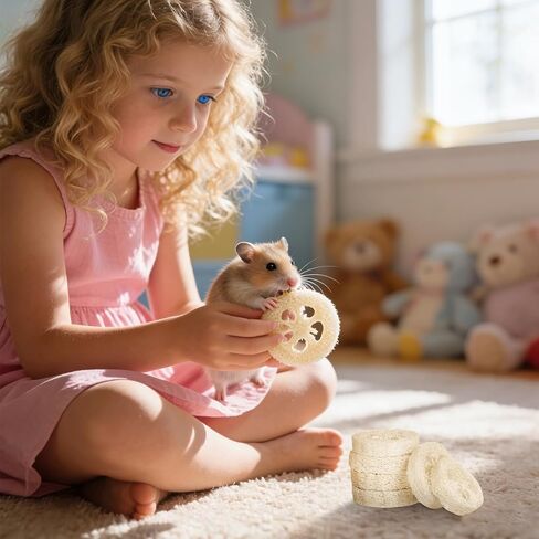 veemoon 20pcs الهامستر الأرنب لعبة مضغ الحيوانات الأليفة، اللوف الطبيعي الحيوانات الصغيرة مضغ أداة الحيوانات الأليفة لعبة المولي لخنزير غينيا شينشيلا الهامستر الفئران تنظيف الأسنان والعناية بالفم الإجهاد الإغاثة الترفيه in Kuwait