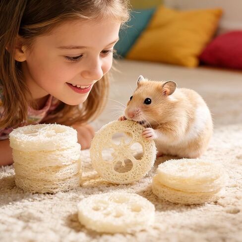 veemoon 20pcs الهامستر الأرنب لعبة مضغ الحيوانات الأليفة، اللوف الطبيعي الحيوانات الصغيرة مضغ أداة الحيوانات الأليفة لعبة المولي لخنزير غينيا شينشيلا الهامستر الفئران تنظيف الأسنان والعناية بالفم الإجهاد الإغاثة الترفيه in Kuwait