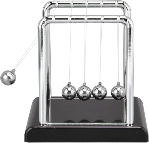 Newtons Balance Balls, Classic Design Balls with Uniform Weight Distribution, for Office Desk Decor, Physics Science Education Toy (Black Bottom) in Saudi Arabia