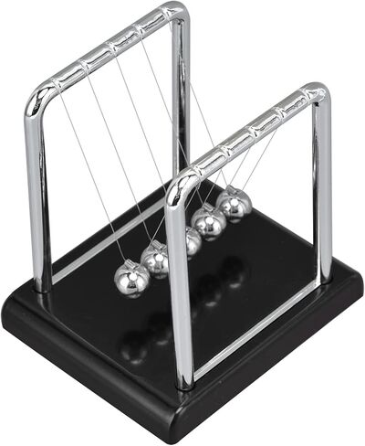 Newtons Balance Balls, Classic Design Balls with Uniform Weight Distribution, for Office Desk Decor, Physics Science Education Toy (Black Bottom) in Saudi Arabia