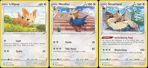 Stoutland 135/203 - السماء المتطورة - نادر - مجموعة بطاقات Evolution Pokemon - Herdier & Lillipup in Kuwait