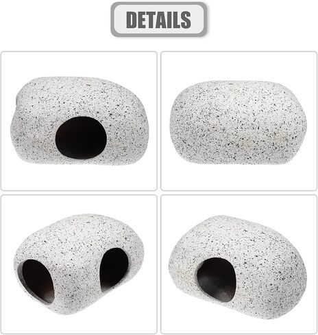 Aquarium Decorations Hideaway Rock Cave, Ceramic Fish Tank Decoration Stone for Aquatic Pets to Breed Rest, Gray 3.66x2.60x2.05 Inches in Saudi Arabia