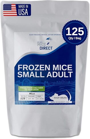 MiceDirect EST. 2003 20 Frozen Mice Small Adult Feeders Snake Food for Juvenile Red Tail Boas Ball Pythons Adult Sand Boas Milks Corn (2.5-3 in) (380 Grams Min) in Saudi Arabia