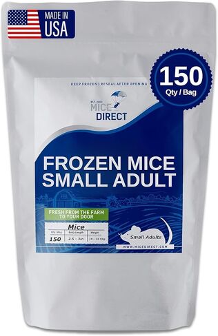 MiceDirect EST. 2003 20 Frozen Mice Small Adult Feeders Snake Food for Juvenile Red Tail Boas Ball Pythons Adult Sand Boas Milks Corn (2.5-3 in) (380 Grams Min) in Saudi Arabia