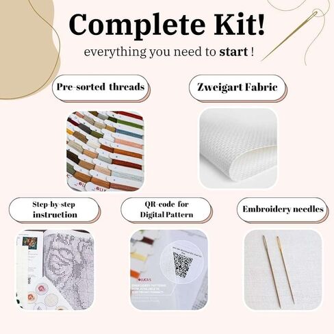 Luca-S Cross Stitch Kit Gold - The Spanish Girl, B702, Counted Cross Stitch Kit for Adults, Needlecraft and Embroidery Kit in Saudi Arabia
