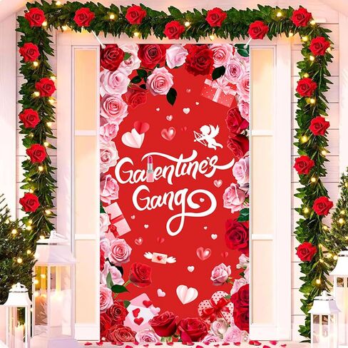 Galentines Day Door Cover Galentine's Gang Party Decorations Banner Red Heart Galentines Day Sign Door Banner Decorations Valentines Party Decorative Indoor Outdoor Decor 35.4 x 70.8 Inch in Saudi Arabia