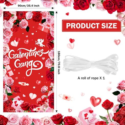 Galentines Day Door Cover Galentine's Gang Party Decorations Banner Red Heart Galentines Day Sign Door Banner Decorations Valentines Party Decorative Indoor Outdoor Decor 35.4 x 70.8 Inch in Saudi Arabia