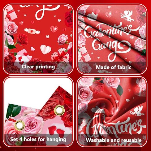 Galentines Day Door Cover Galentine's Gang Party Decorations Banner Red Heart Galentines Day Sign Door Banner Decorations Valentines Party Decorative Indoor Outdoor Decor 35.4 x 70.8 Inch in Saudi Arabia