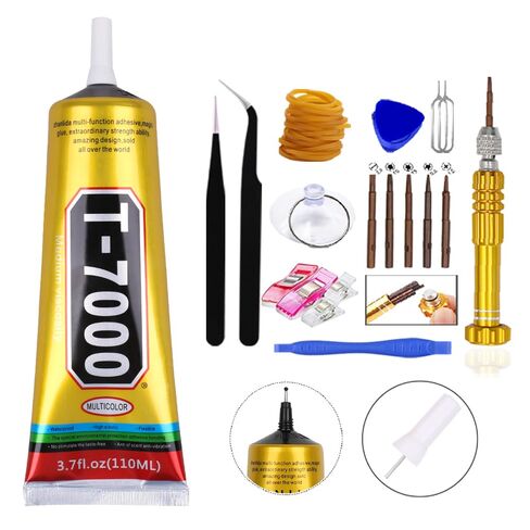T7000 Black Glue for Cell Phones Mobile Repair Tools kit with Precision Tip, 4Pcs 15ml 50ml 110ml Waterproof Glue Speaker Earphone Electronics Computer Tablets LCD Screen Super Adhesive T-7000 Sealant in Saudi Arabia