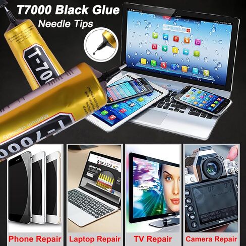T7000 Black Glue for Cell Phones Mobile Repair Tools kit with Precision Tip, 4Pcs 15ml 50ml 110ml Waterproof Glue Speaker Earphone Electronics Computer Tablets LCD Screen Super Adhesive T-7000 Sealant in Saudi Arabia
