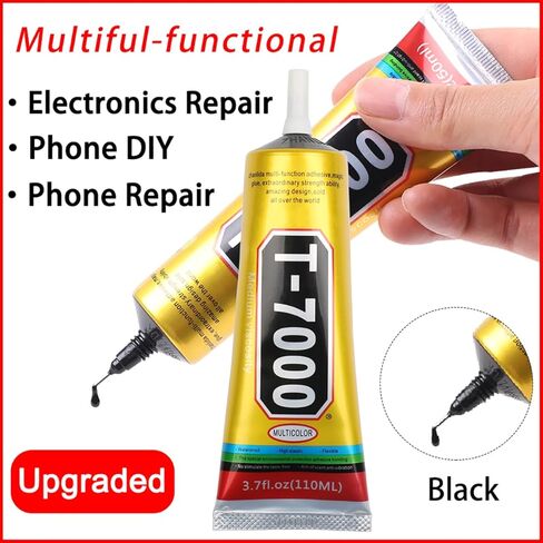 T7000 Black Glue for Cell Phones Mobile Repair Tools kit with Precision Tip, 4Pcs 15ml 50ml 110ml Waterproof Glue Speaker Earphone Electronics Computer Tablets LCD Screen Super Adhesive T-7000 Sealant in Saudi Arabia