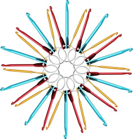 Riceshoot 10 Sets Mini Crochet Hook Keychain Aluminum Crochet Hooks Knitting Needles with Eye Tunisian Crochets Hooks 3 Sizes/Set (3mm/4mm/5mm) in Saudi Arabia