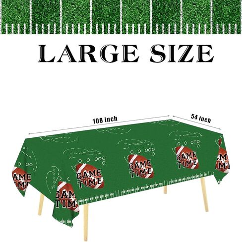 3 Pack Football Disposable Tablecloth, 54" X 108" Plastic Table Cover, Touchdown Design Tablecloth for Football Theme Party, Game Day, Tailgate, Super Bowl and Birthday Decorations Supplies in Saudi Arabia