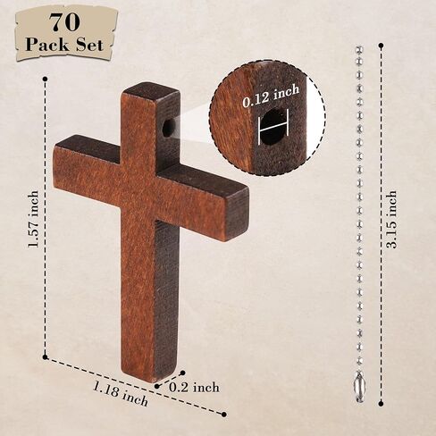 70/140/210 Pack Wooden Pocket Cross Small Wooden Cross Bulk Religious Christia Gifts DIY Handmade Decorative Crafts Gifts for Valentine's Day Boyfriend Keychain Party Favors Easter Eggs Fillers in Kuwait