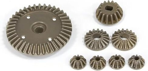 حافظة تفاضلية معدنية ومجموعة تروس 39T 22049 متوافقة مع أجزاء ترقية سيارات Tamiya TT02، TT02B، XV02، TT-02 Type-S 1/10 RC (فضي) in Saudi Arabia