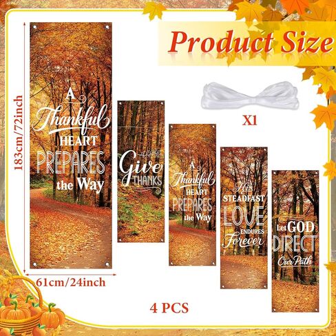 chiazllta 4Pcs Church Banners for Sanctuary Wall Fall Religious Hanging Backdrop Christian Bible Verses Banner Autumn Religious Decor Fall Inspirational Porch Signs for Church Sunday School Decoration in Saudi Arabia