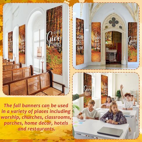 chiazllta 4Pcs Church Banners for Sanctuary Wall Fall Religious Hanging Backdrop Christian Bible Verses Banner Autumn Religious Decor Fall Inspirational Porch Signs for Church Sunday School Decoration in Saudi Arabia