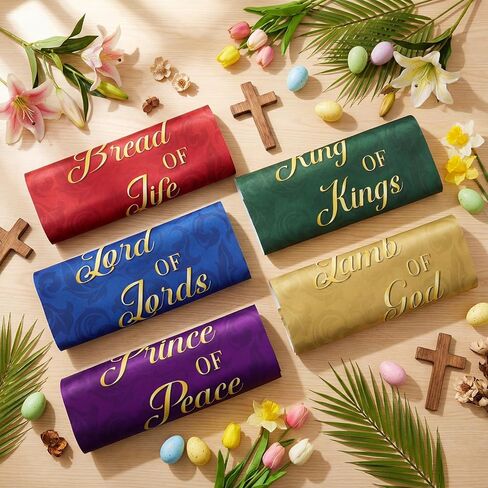 5 Pcs Easter Church Banners with Scripture Christian Banner for Sanctuary Wall, 24''x16'' Easter Bible Verses Banner Hanging Backdrop for Sunday School Ash Wednesday Religious Festivals Decoration in Saudi Arabia