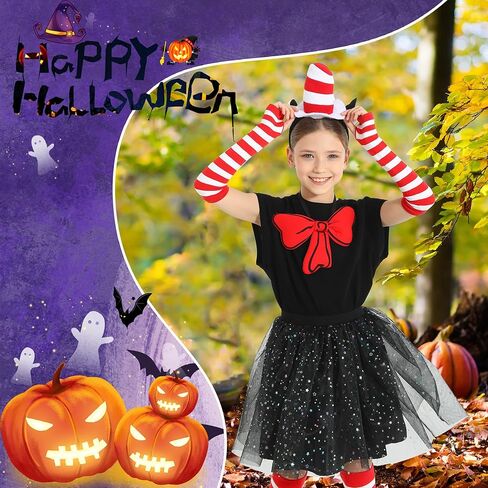 Lingway Toys Girls Cat Costume Set,7Pcs Kids Cat Themed Book Day Cosplay Costume with Hat Headband 3-8Years in Saudi Arabia