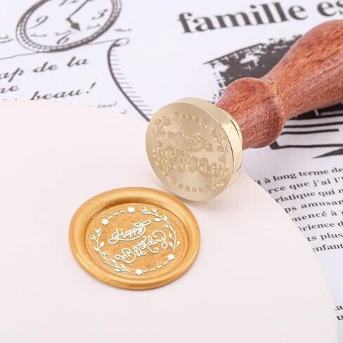 عيد ميلاد الشمع ختم ختم النحاس 25mm خمر انفصال ختم ختم النحاس ومقبض الخشب نمط ختم رئيس رسالة بطاقة دعوة الزفاف هدية حزمة العطلات in Saudi Arabia